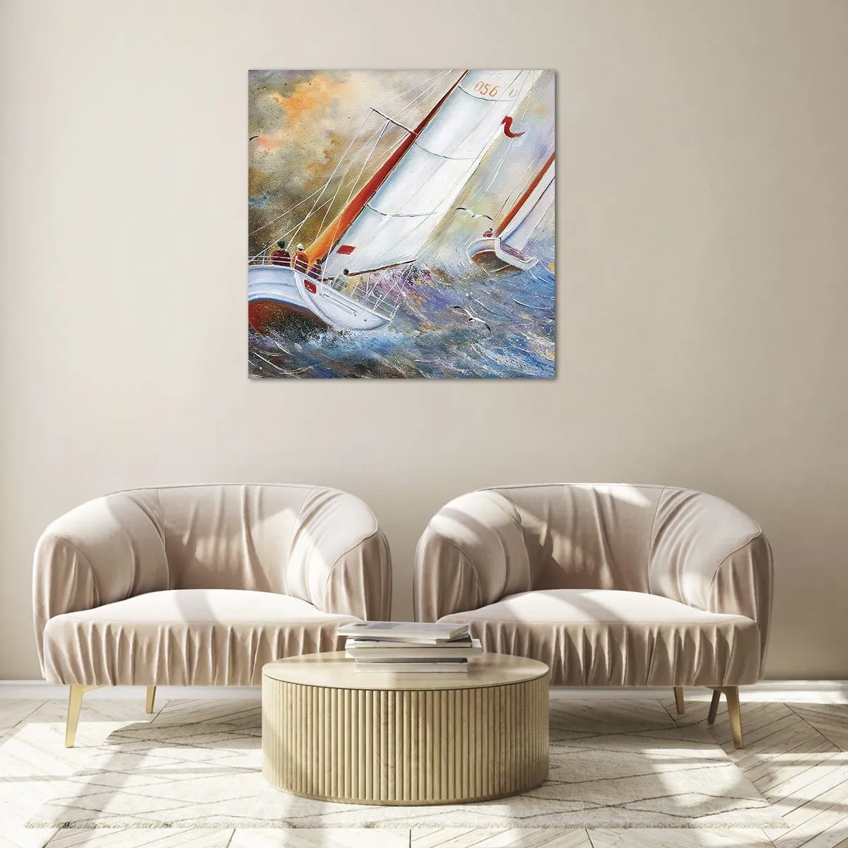 Glass picture - Running on the Waves - 40x40 cm