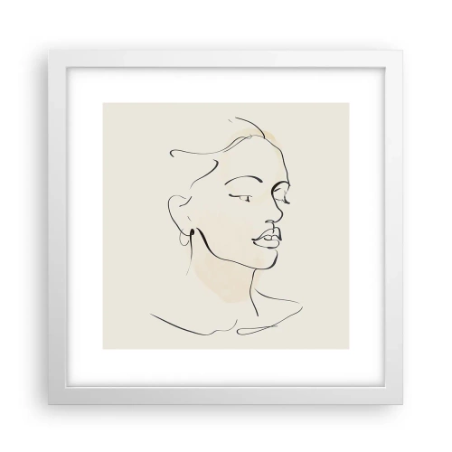 Poster in white frmae - With a Decisive Line - 30x30 cm