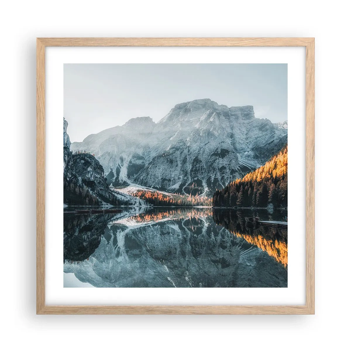 Poster in light oak frame - Mirror Landscape - 50x50 cm