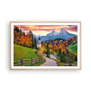 Poster in light oak frame - Landscape Like a Picture - 91x61 cm