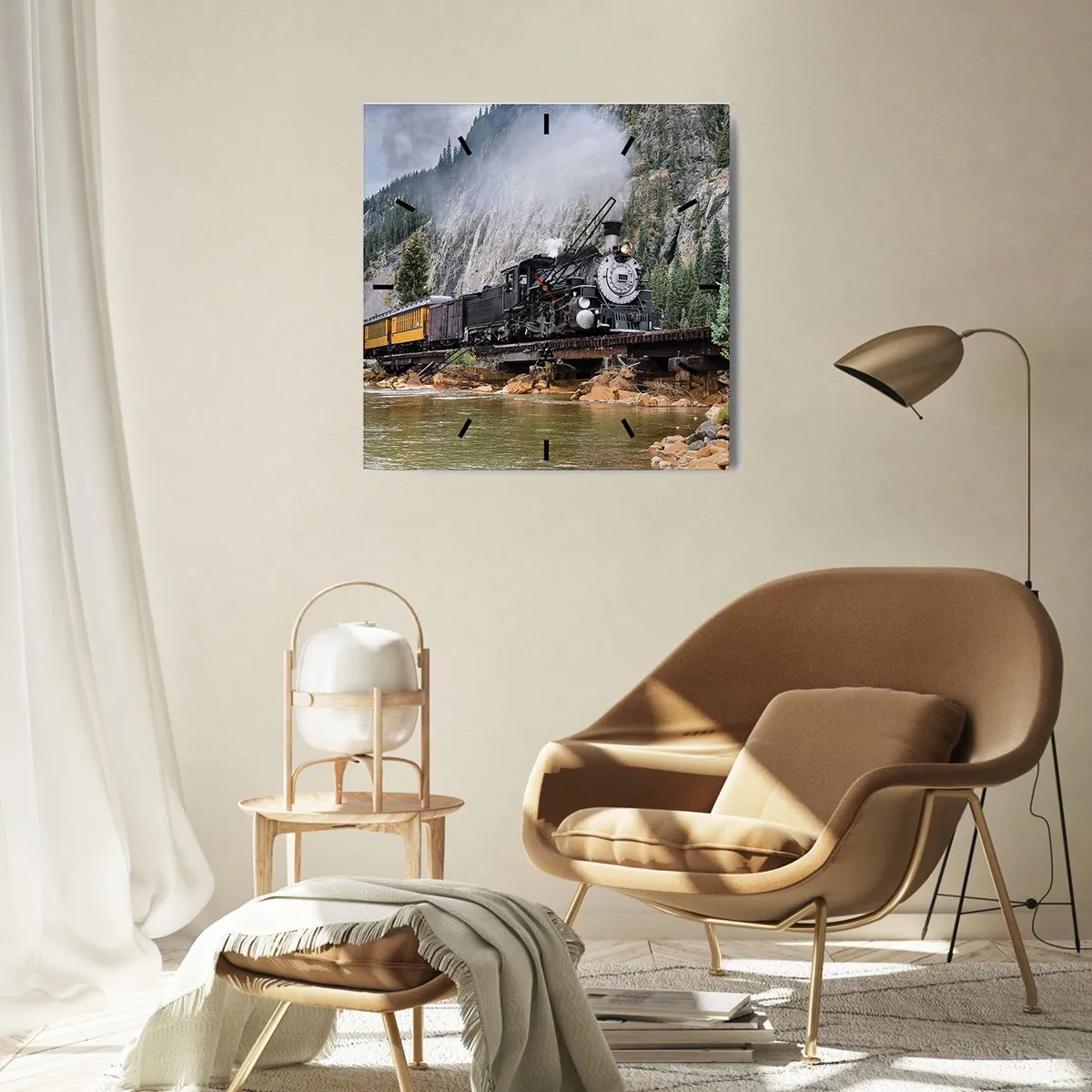 Wall clock - Clock on glass - Where Are You off to? - 40x40 cm