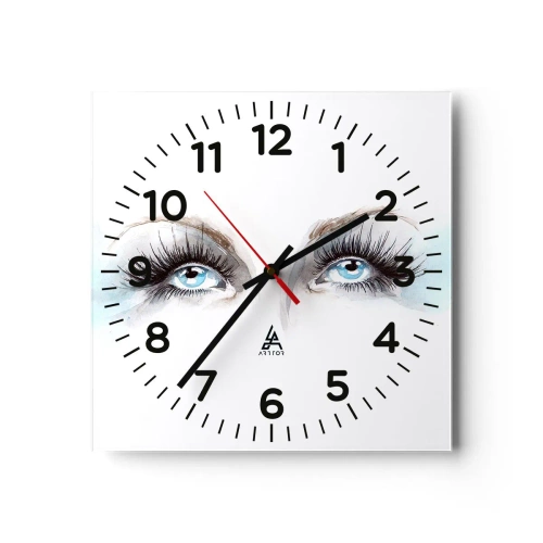 Wall clock - Clock on glass - Eyes ofaAn Angel? - 40x40 cm