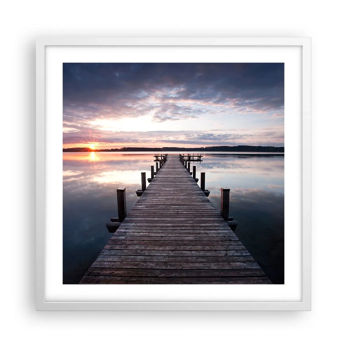 Poster in white frmae - Quiet Border of Night and Day - 50x50 cm