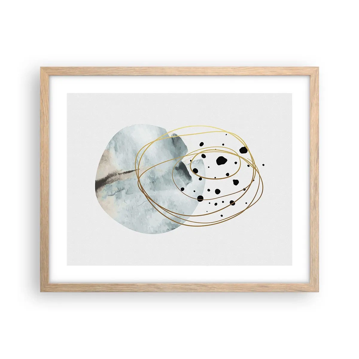 Poster in light oak frame - In the Embrace of Space - 50x40 cm