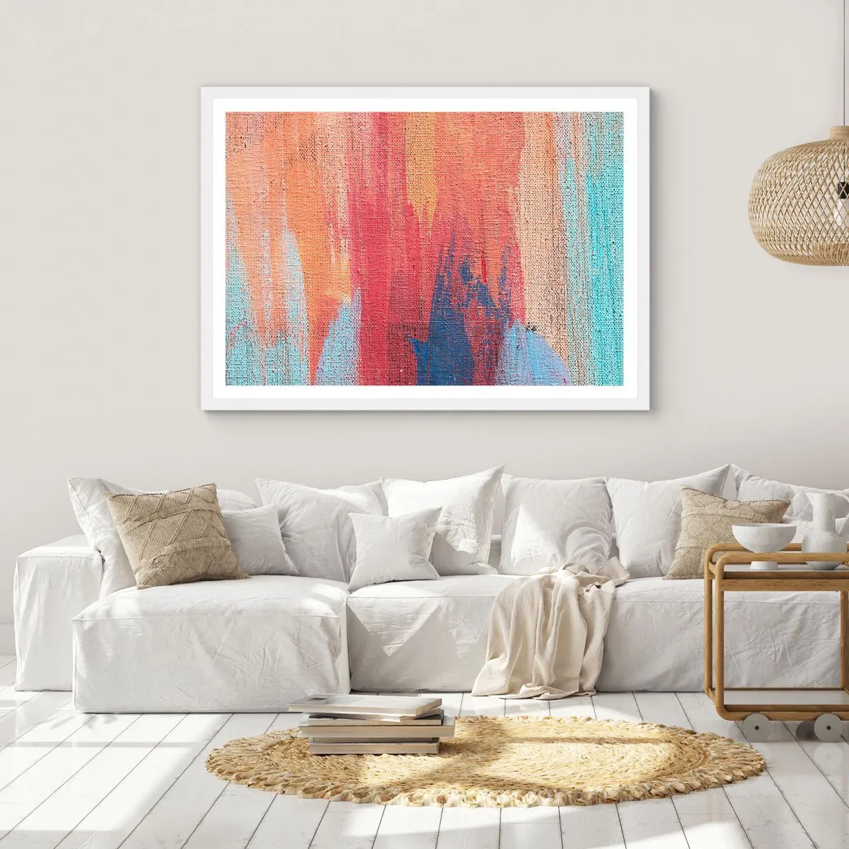 Poster in white frmae - Washed Down by Rainbow - 70x50 cm