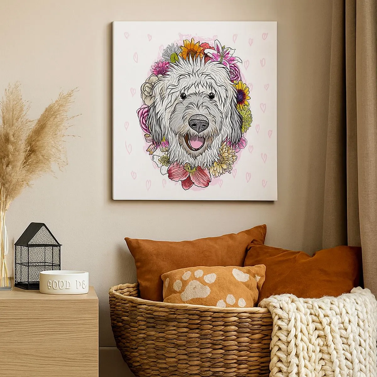 Canvas picture - Puppy Joy - 30x30 cm