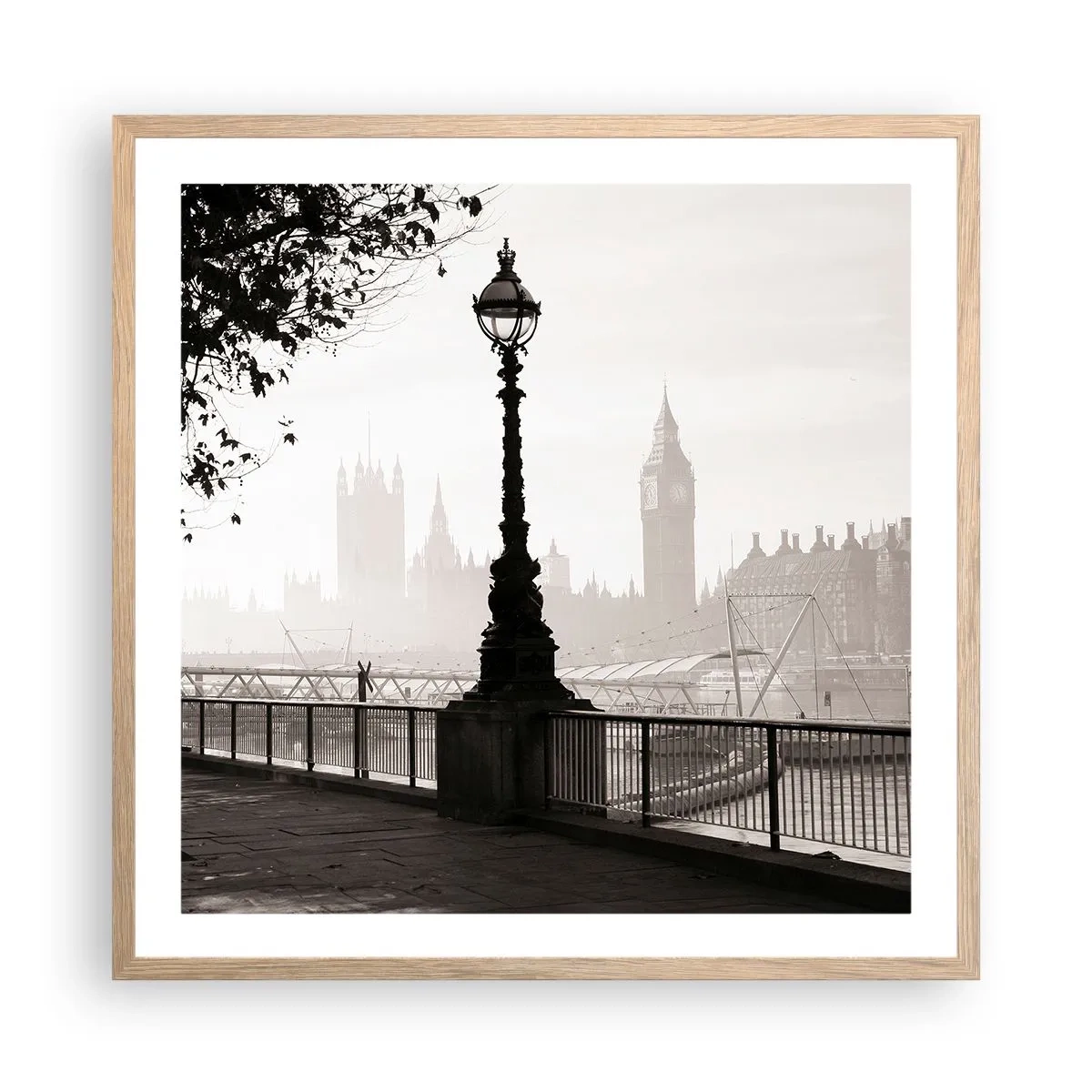 Poster in light oak frame - London Morning - 60x60 cm