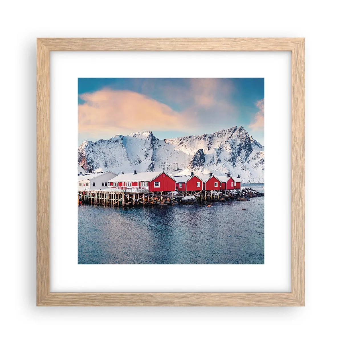 Poster in light oak frame - Northern Retreat - 30x30 cm