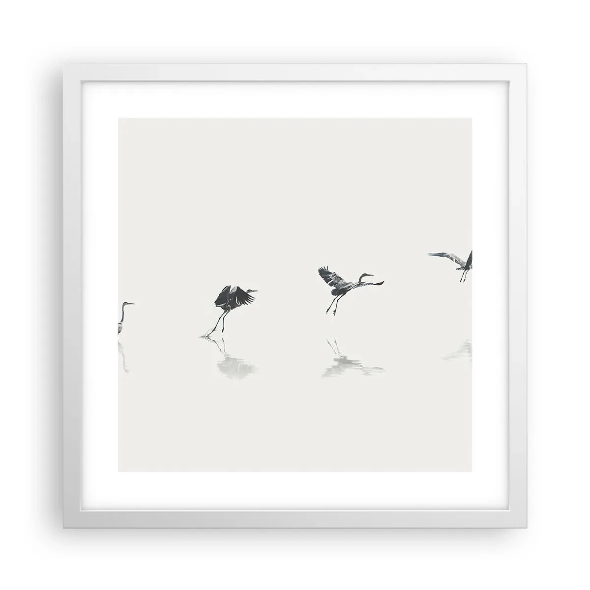 Poster in white frmae - Four Simple Steps - 40x40 cm