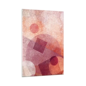 Glass picture - Geometrical Transformation in Pink - 80x120 cm