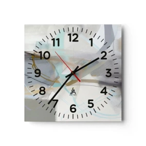 Wall clock - Clock on glass - Foggy Abstract - 30x30 cm