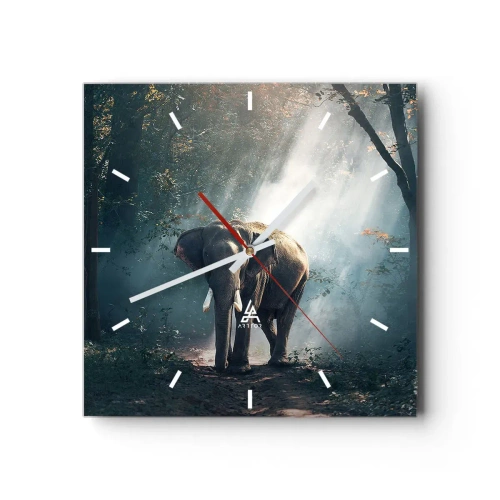 Wall clock - Clock on glass - Quiet Stroll - 40x40 cm