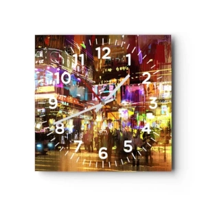 Wall clock - Clock on glass - In the Sea of Light - 30x30 cm