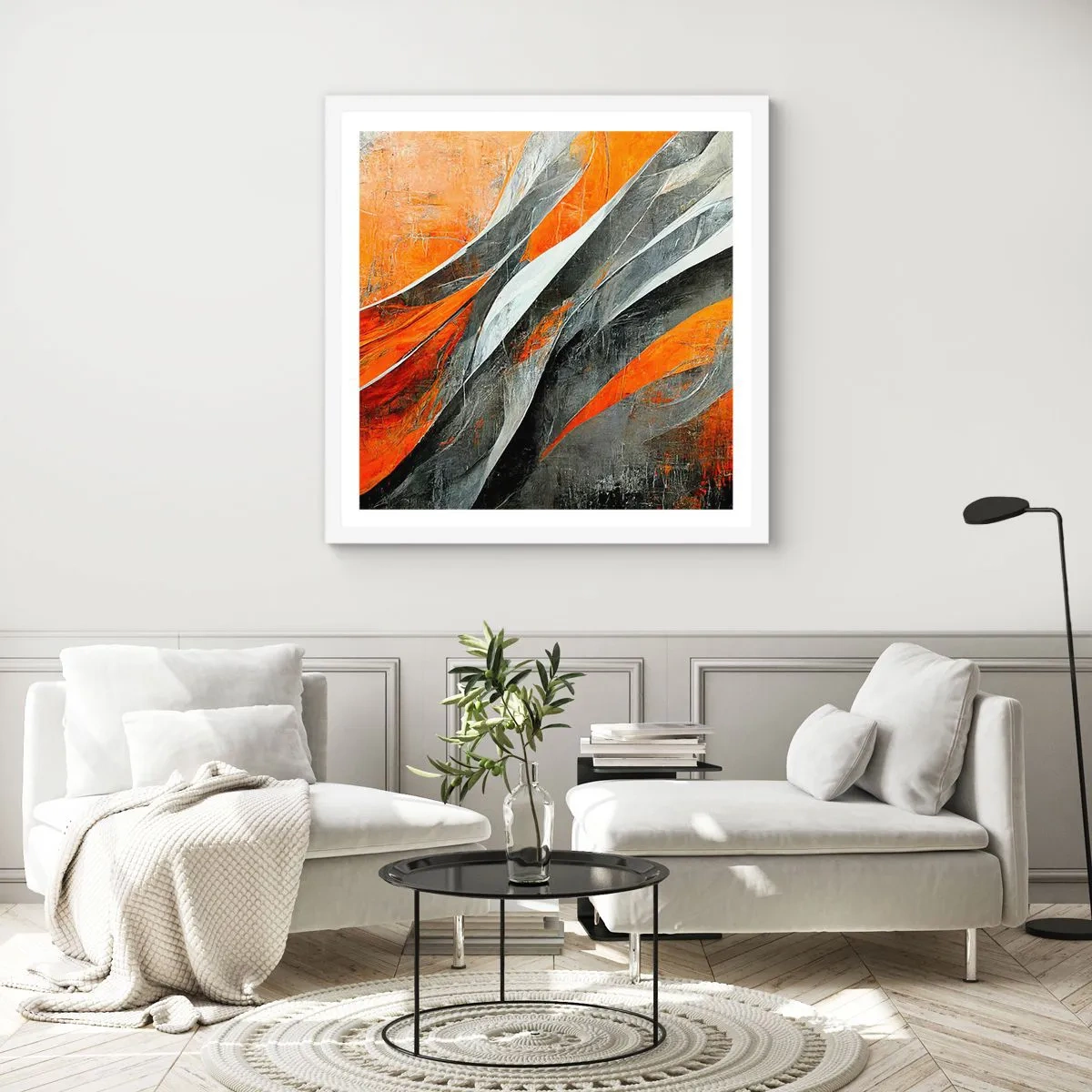 Poster in white frmae - Heat and Coolness - 40x40 cm