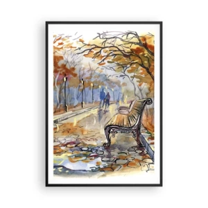 Poster in black frame - Walking together into Autumn - 70x100 cm