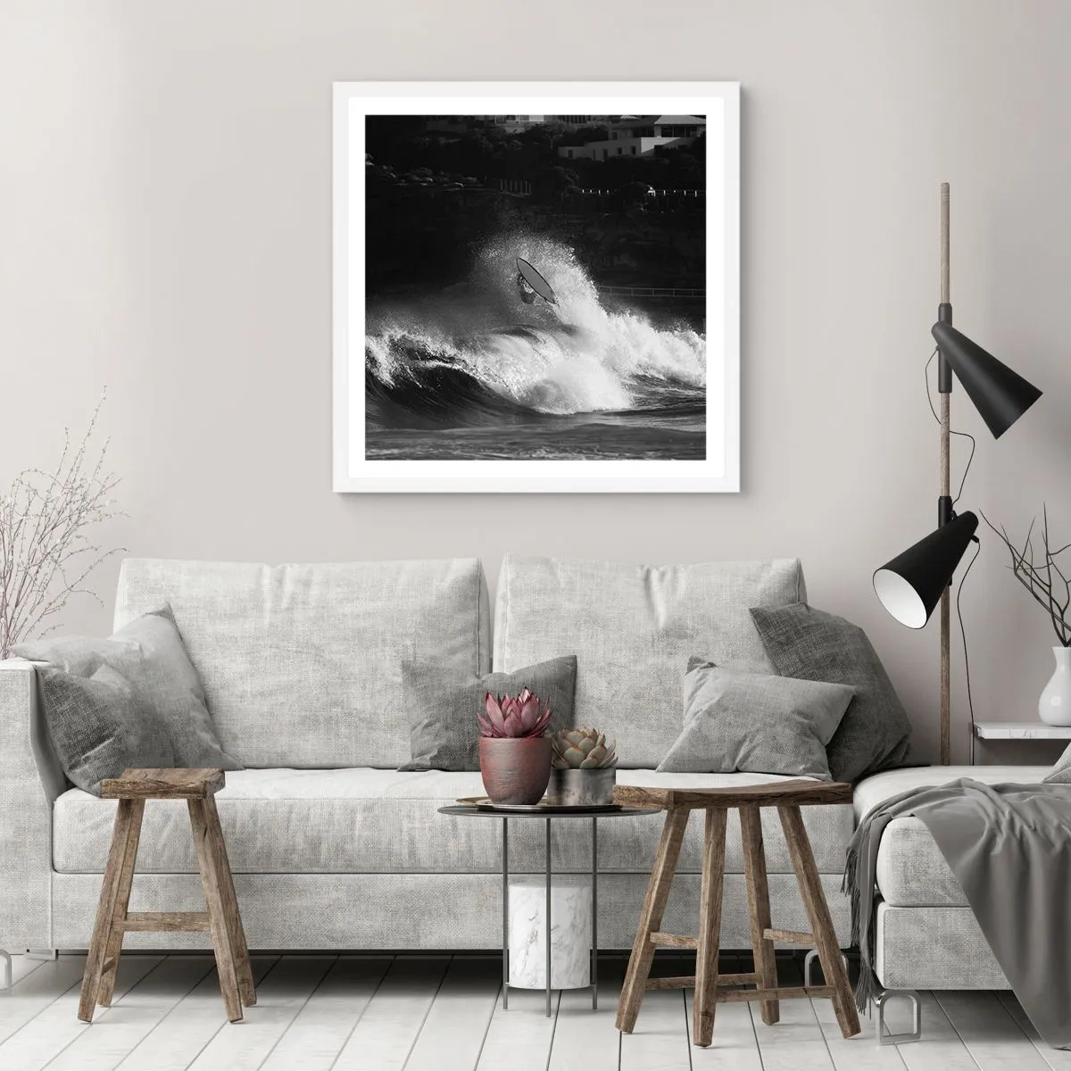 Poster in white frmae - Challenge Accepted! - 50x50 cm