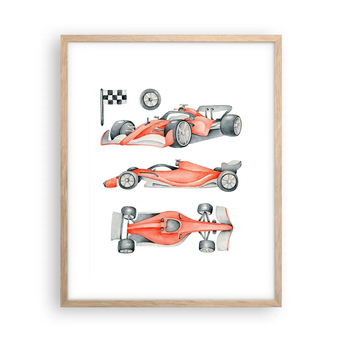 Poster in light oak frame - Race for the Dreams - 40x50 cm