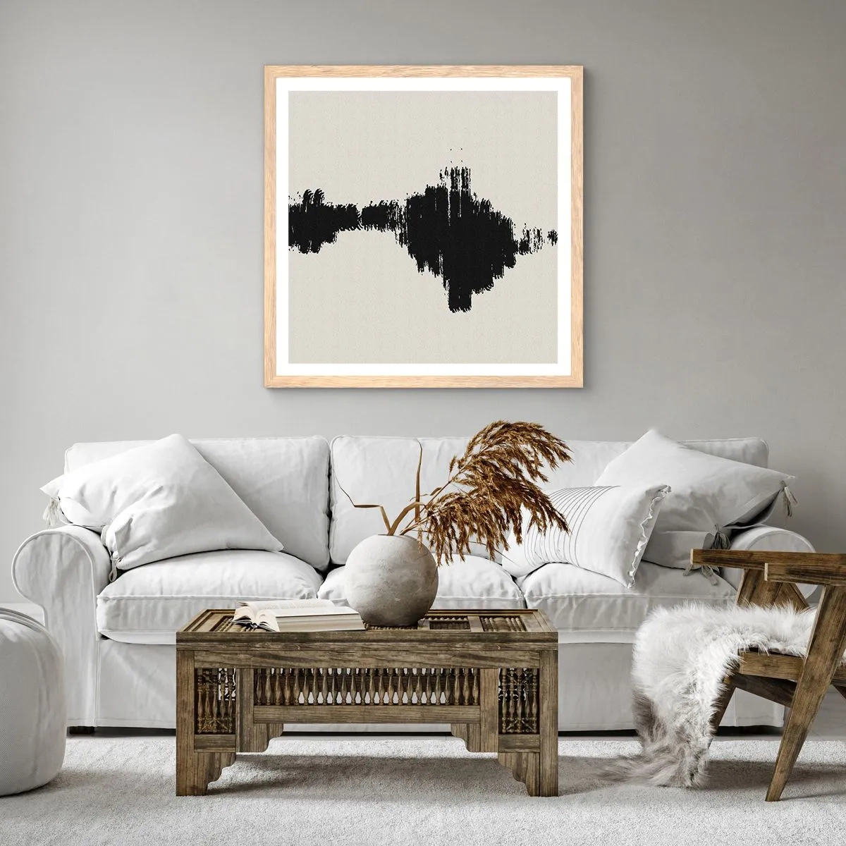 Poster in light oak frame - Vibrations of Imagination - 40x40 cm