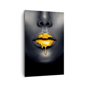 Canvas picture - Golden Lips - 80x120 cm