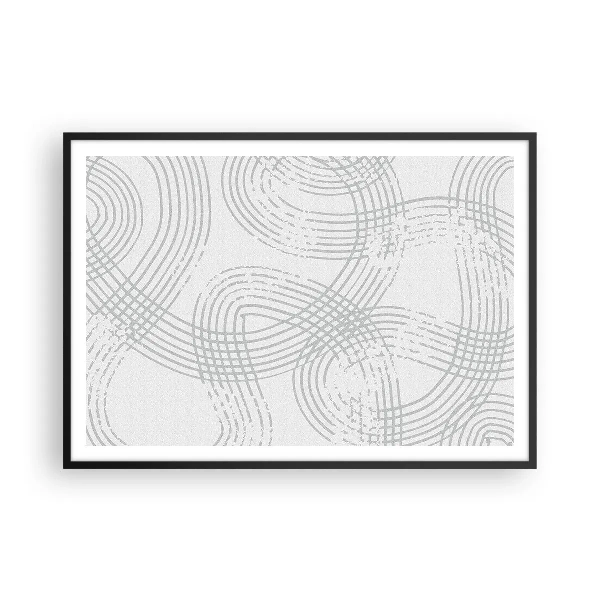 Poster in black frame - No Straight Line - 100x70 cm