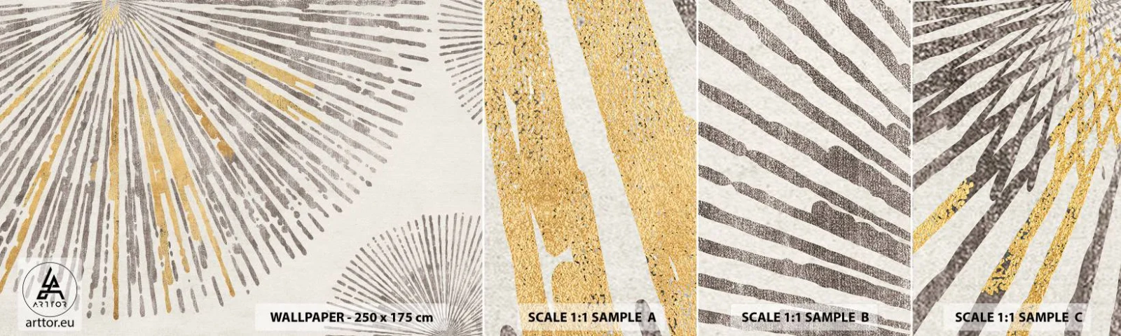 Photo Wallpaper Sample Self-Adhesive Deluxe Sticker - Beauty of a Ray - Minimalism, Bright, Lines - 100x30 cm