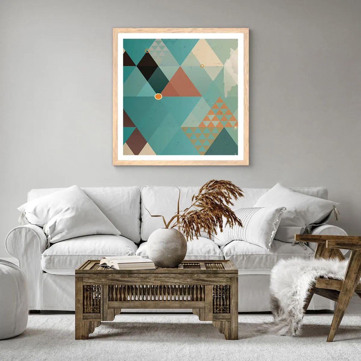 Poster in light oak frame - Unity in Multitude, Multitude of Unity - 60x60 cm