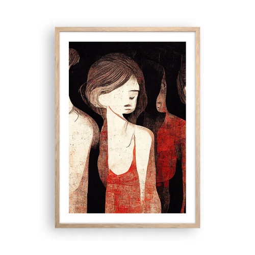 Poster in light oak frame - Madonnas from Darkness - 50x70 cm