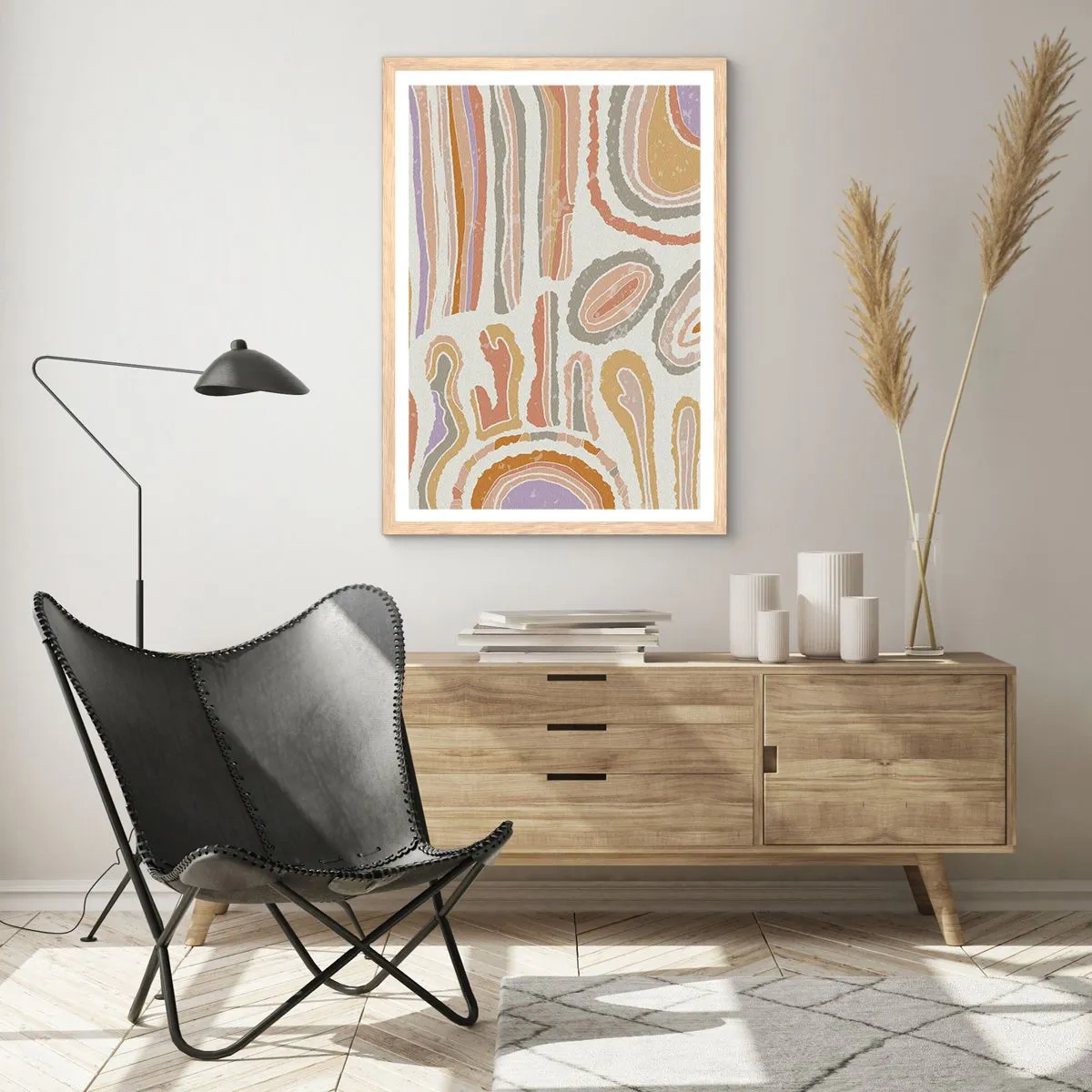 Poster in light oak frame - Colourful Cross-Sections - 40x50 cm