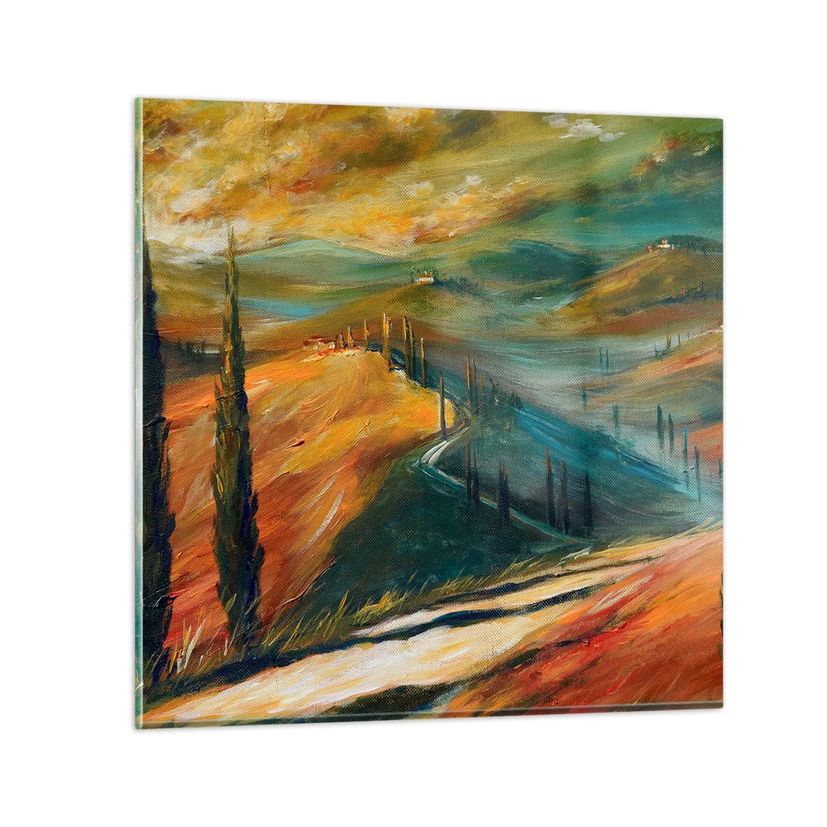 Glass picture - Tuscan Landscape - 40x40 cm