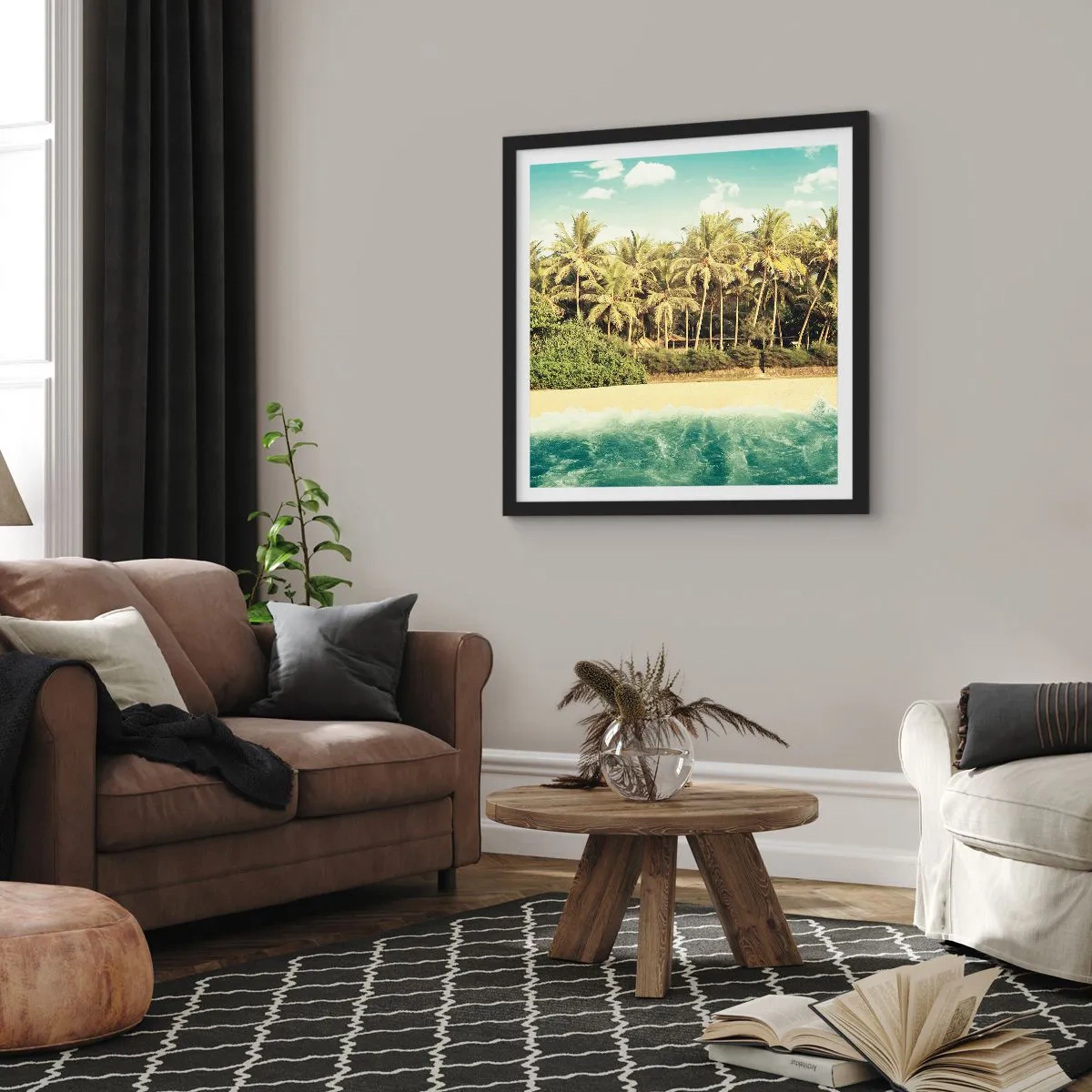 Poster in black frame - How about Here? - 60x60 cm