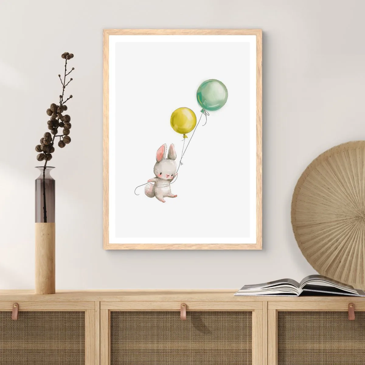 Poster in light oak frame - I Will Fly Too! - 61x91 cm