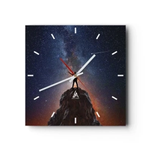 Wall clock - Clock on glass - Power Is with Me! - 40x40 cm