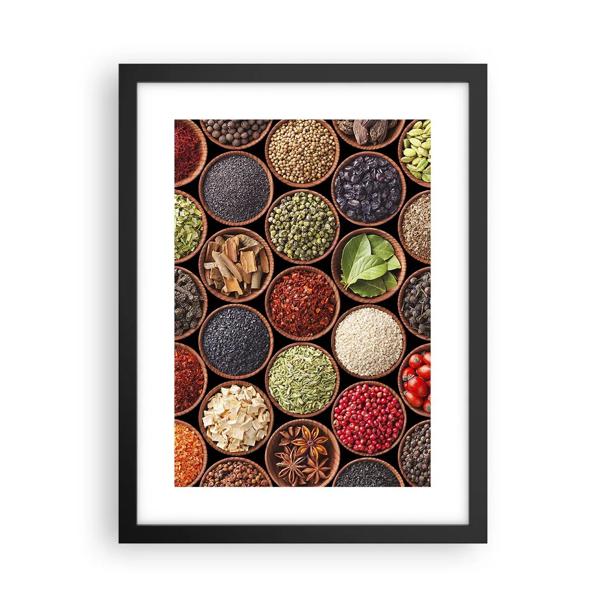 Poster in black frame - All Flavours of the World - 30x40 cm