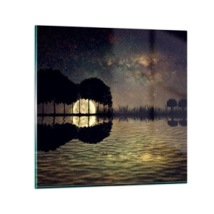 Glass picture - Night at the Edge of the World - 70x70 cm