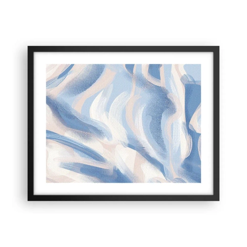 Poster in black frame - Blue Waves - 50x40 cm