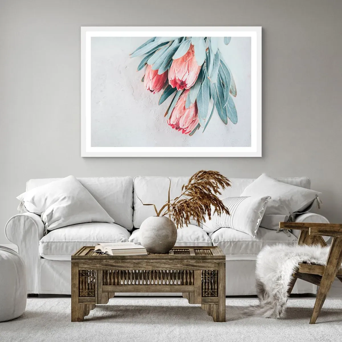 Poster in white frmae - Ashamed of Their Own Beauty - 100x70 cm