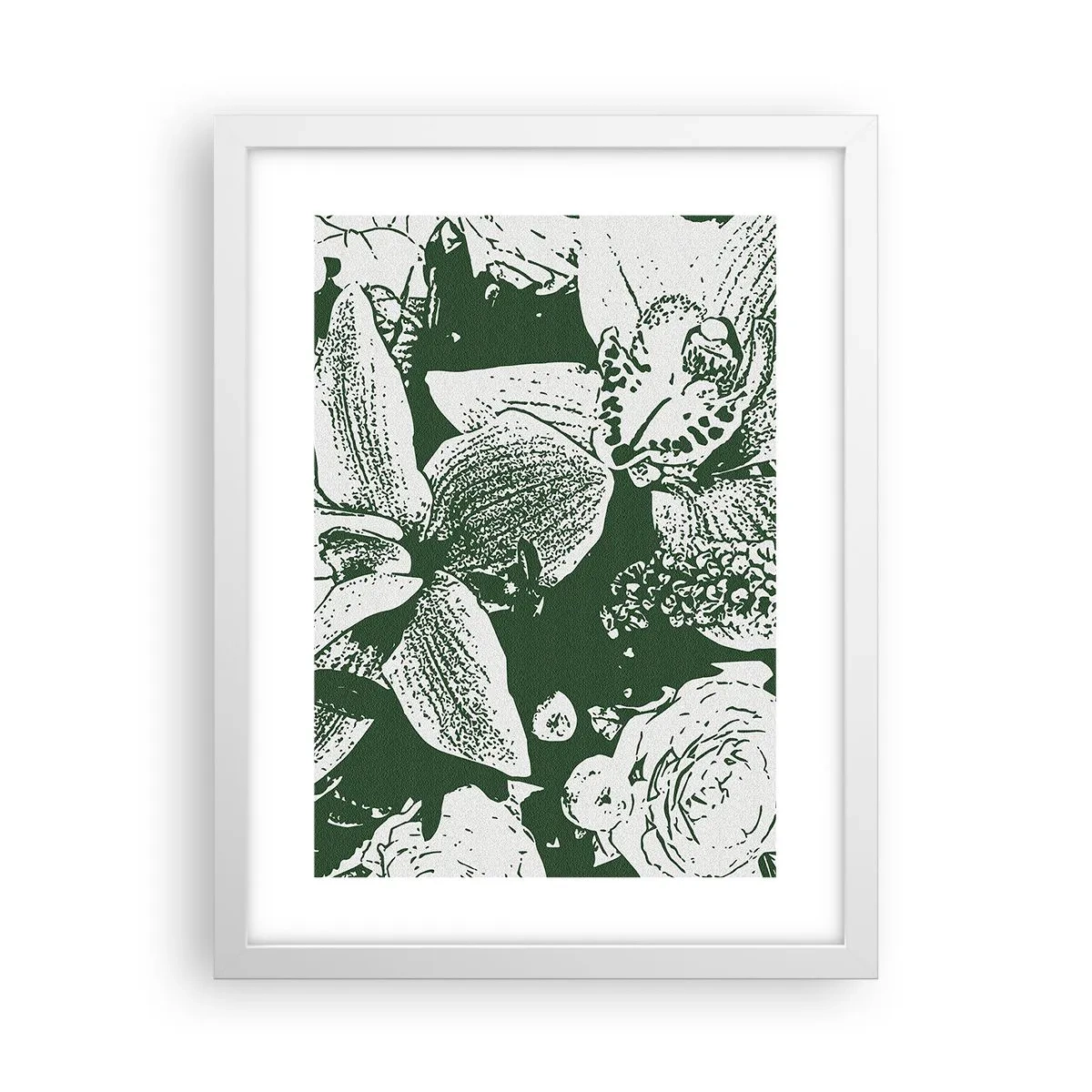 Poster in white frmae - Bouquet - Green World - 30x40 cm