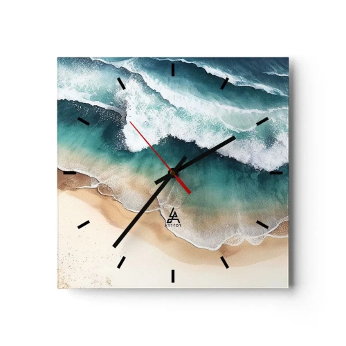 Wall clock - Clock on glass - Eternal Encounter - 40x40 cm