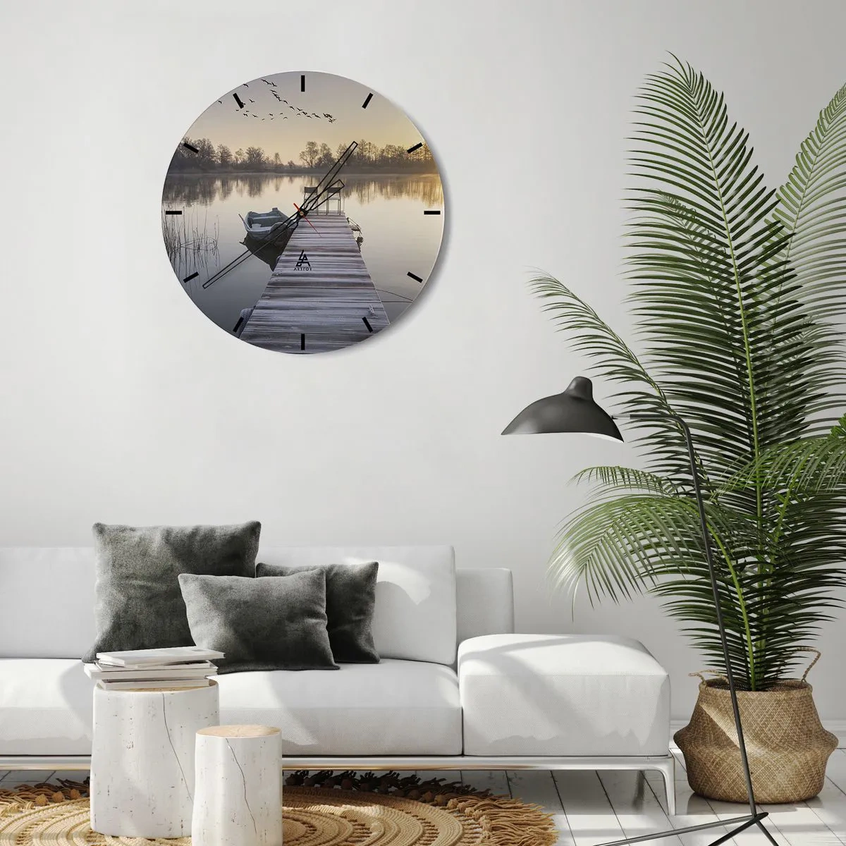 Wall clock - Clock on glass - I Will Be Back Soon - 40x40 cm