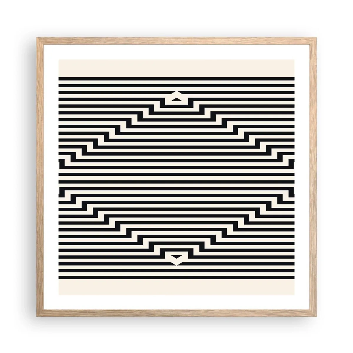 Poster in light oak frame - Geometrical Illusion - 60x60 cm