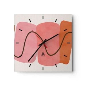 Wall clock - Clock on glass - Gentle Movement of forms - 30x30 cm