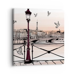 Canvas picture - Over the Roofs of Paris - 40x40 cm