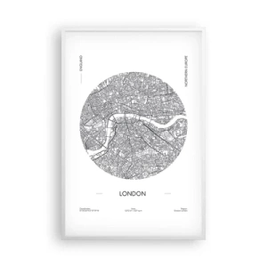 Poster in white frmae - Anatomy of London - 61x91 cm