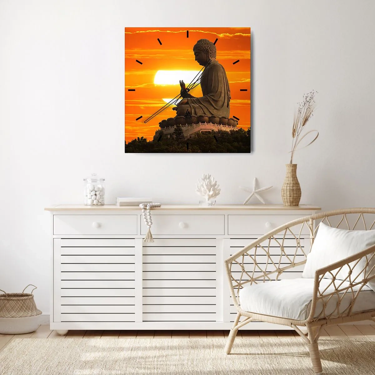 Wall clock - Clock on glass - Facing the World - 30x30 cm