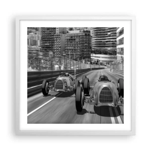 Poster in white frmae - Long Time Ago in Monte Carlo - 50x50 cm