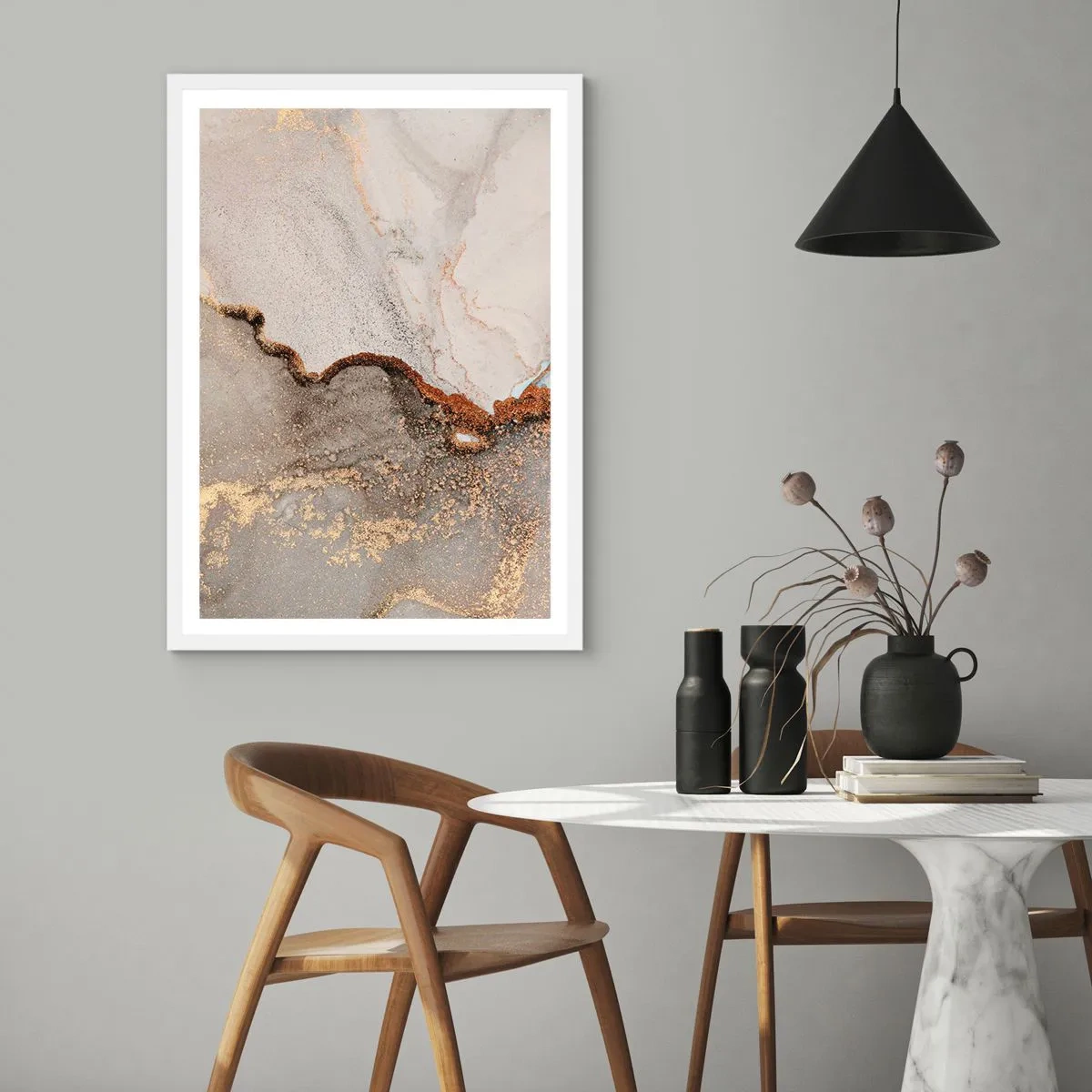 Poster in white frmae - On the Border of Colours - 40x50 cm