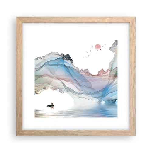 Poster in light oak frame - Towards Crystal Mountains - 30x30 cm