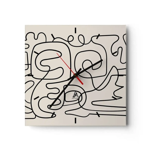 Wall clock - Clock on glass - Tracing - 40x40 cm