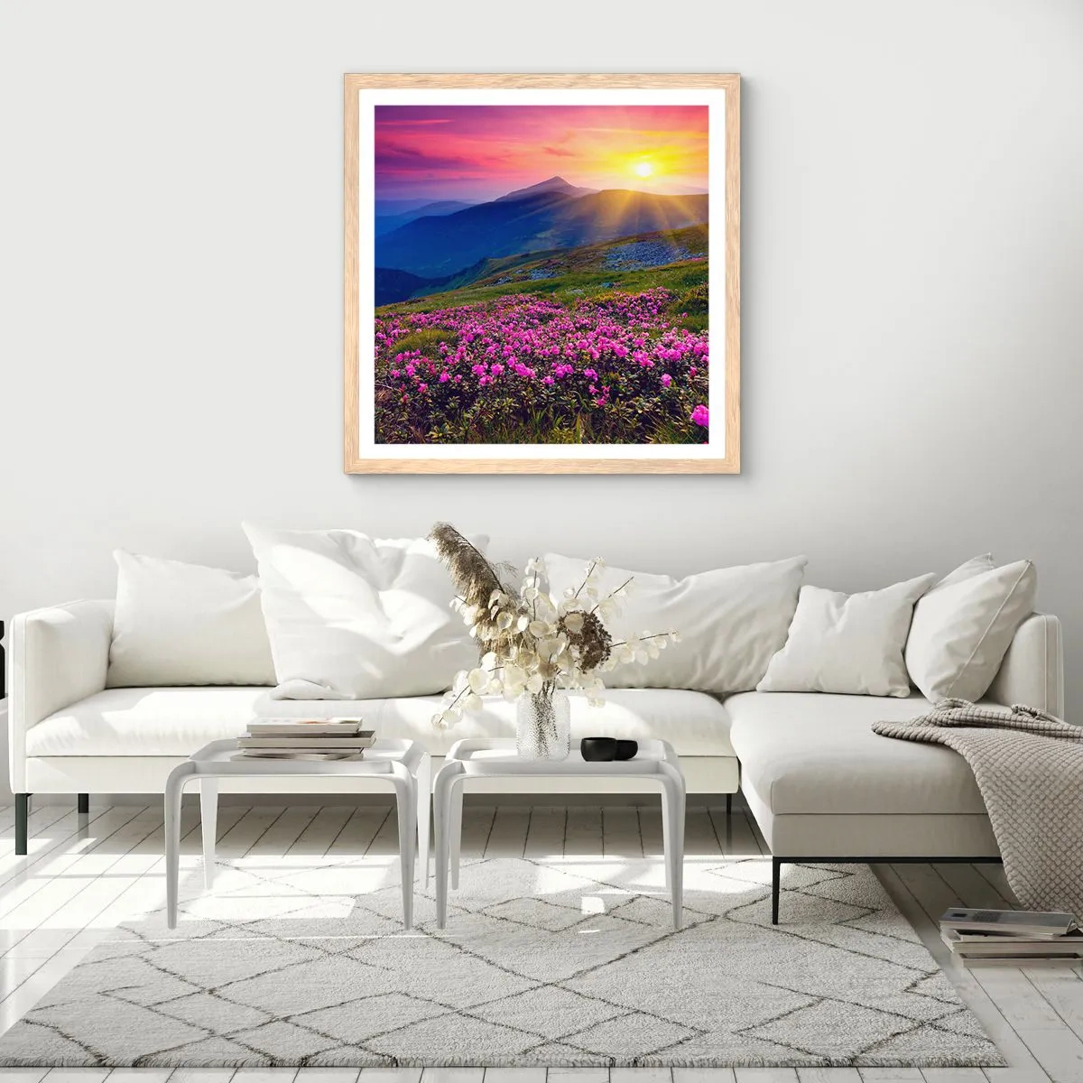 Poster in light oak frame - Surrounded by Mountain Pine and Herbs - 30x30 cm