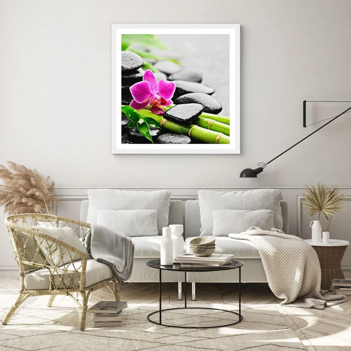 Poster in white frmae - In a Peaceful Balance - 50x50 cm